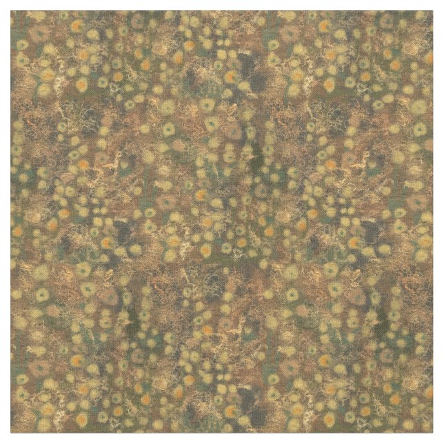 Tecido Ouro, abstrato floral, verde-oliva amarelo (Detalhe)