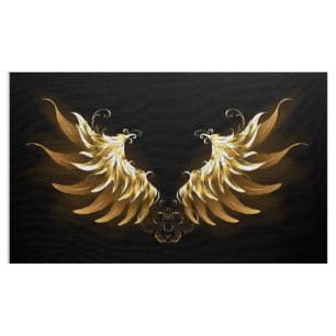 Tecido Ouro Angel Wings sobre fundo preto