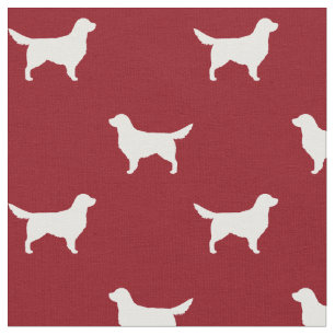 Tecido Ouro Branco - Retriever Cachorro Silhuettes Padrã