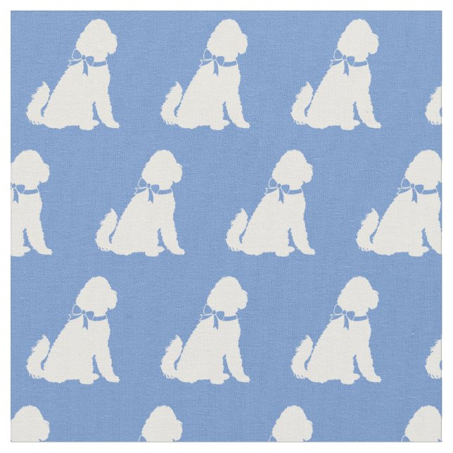 Tecido Ouro Cachorro Silhouette Pet Aussie Light Blue (Detalhe)