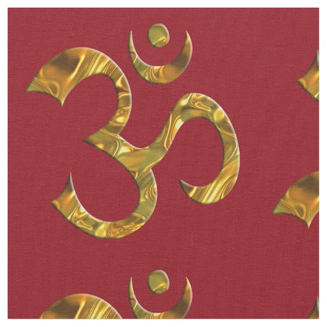 Tecido Ouro do sinal do OM + seu fundo (Detalhe)