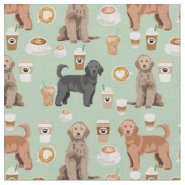 Tecido Ouro Doodle café amante de menta