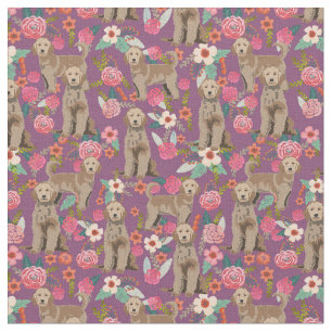 Tecido Ouro Doodle vintage florals roxo