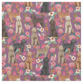 Tecido Ouro Doodles vintage púrpura floral