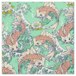 Tecido Ouro Koi Fish
