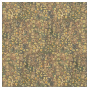 Tecido Ouro Meadow, abstrato floral, verde-oliva