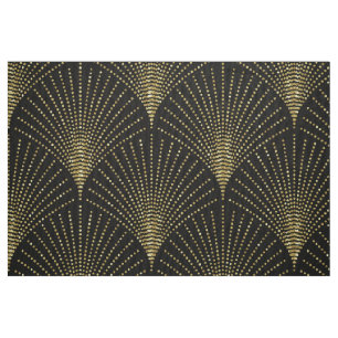 Tecido Ouro no teste padrão geométrico do art deco pret