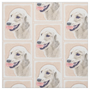 Tecido Ouro Retriever com Tênis Ball Painting Dog Art