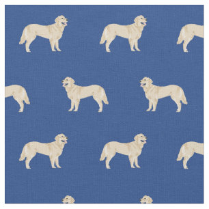 Tecido ouro retriever dogs azul real