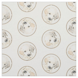 Tecido Ouro Retriever Puppy Pintura Original