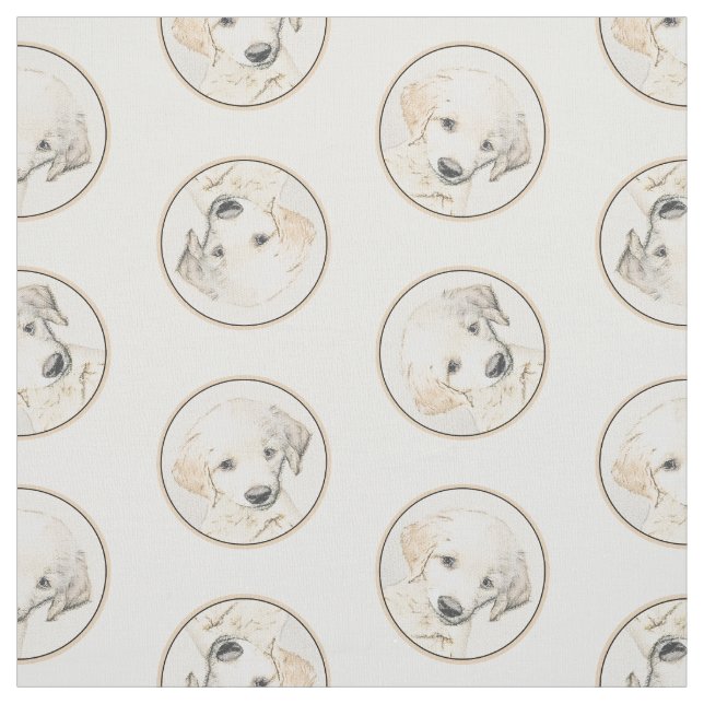Tecido Ouro Retriever Puppy Pintura Original (Modelo)