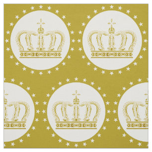 Tecido Ouro Royal Crown & Stars + seu backgr. & ideias