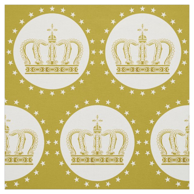 Tecido Ouro Royal Crown & Stars + seu backgr. & ideias (Modelo)