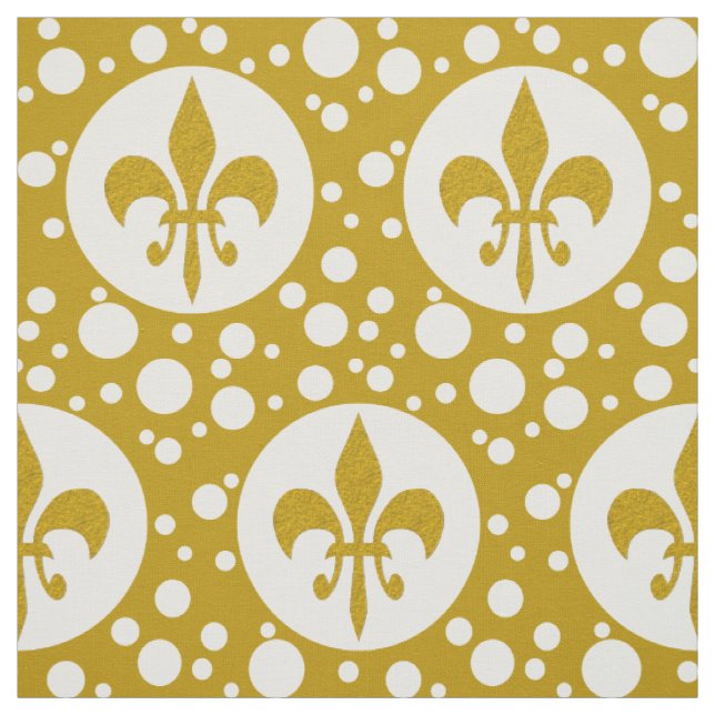 Tecido Ouro Royal Lily & Dots + seu backgr. & ideias (Modelo)