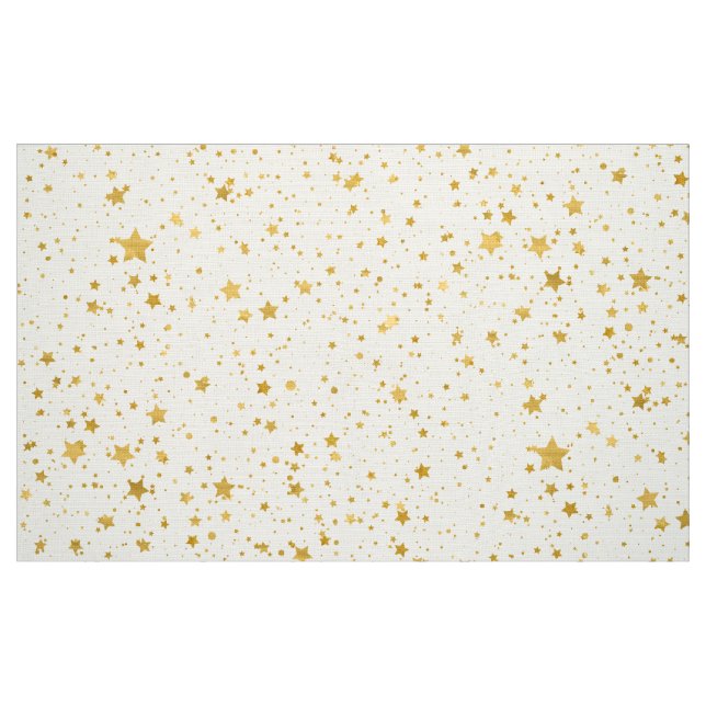 Tecido Ouro Stars2 - Branco puro (Fat Quarter)