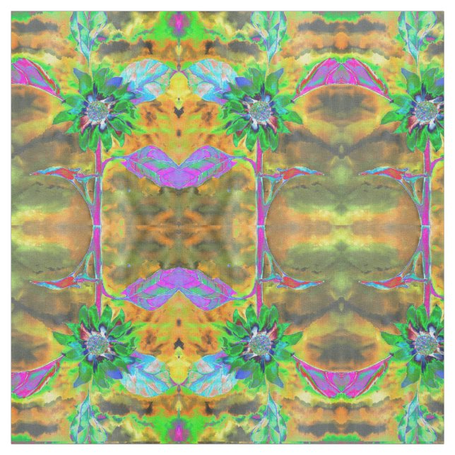 Tecido Ouro verde para girassol abstrato (Modelo)