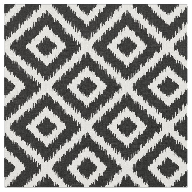 Tecido Ouros de íkat preto e branco (Detalhe)