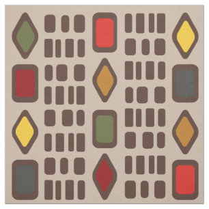 Tecido Ouros Retro Retângulos Multicolores 3