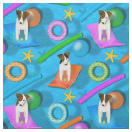 Tecido outra festa de piscina do Parson Jack Russell Terr