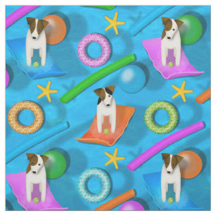 Tecido outra festa de piscina do Parson Jack Russell Terr