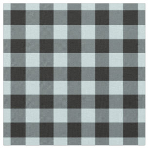 Tecido Ovo de Pato Azul e Xadrez Gingham Preto