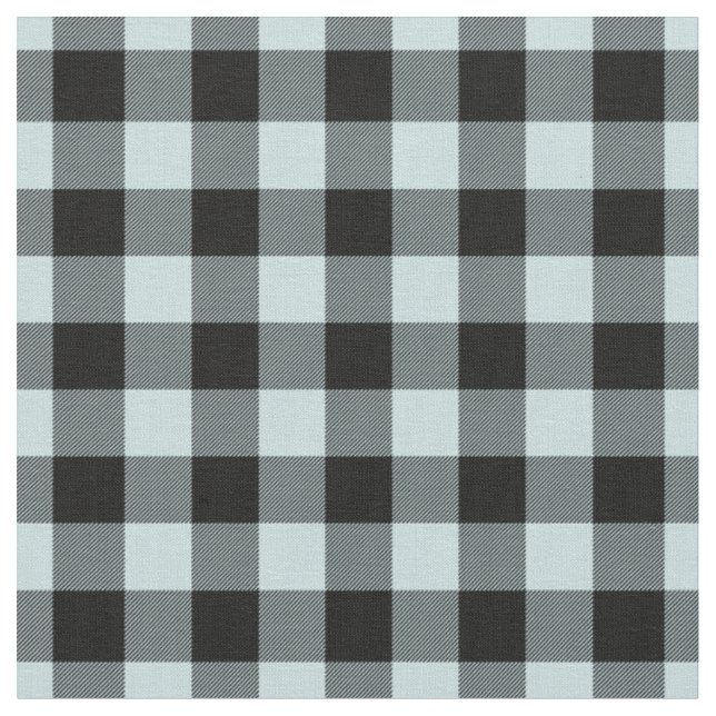 Tecido Ovo de Pato Azul e Xadrez Gingham Preto (Detalhe)