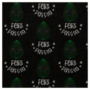 Tecido Ovos de felz pascoa e Páscoa com bandeira brasile
