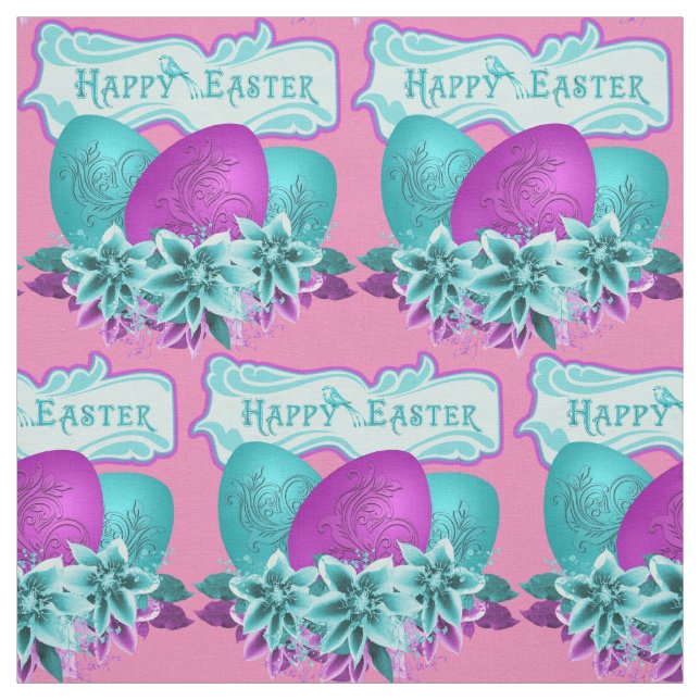 Tecido Ovos De Páscoa E Flores Felz pascoa 4,5" (Modelo)