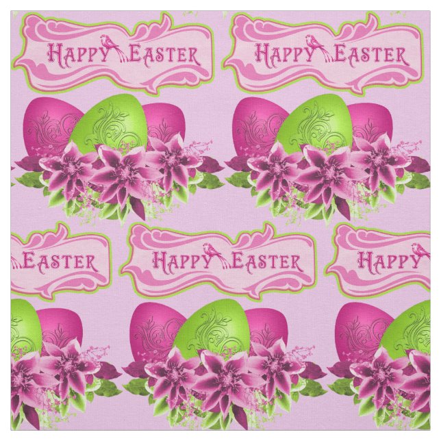 Tecido Ovos De Páscoa E Flores Felz pascoa 4,5" (Modelo)