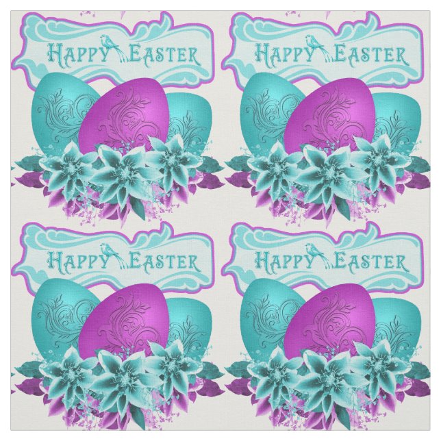 Tecido Ovos De Páscoa E Flores Felz pascoa 4,5" (Modelo)