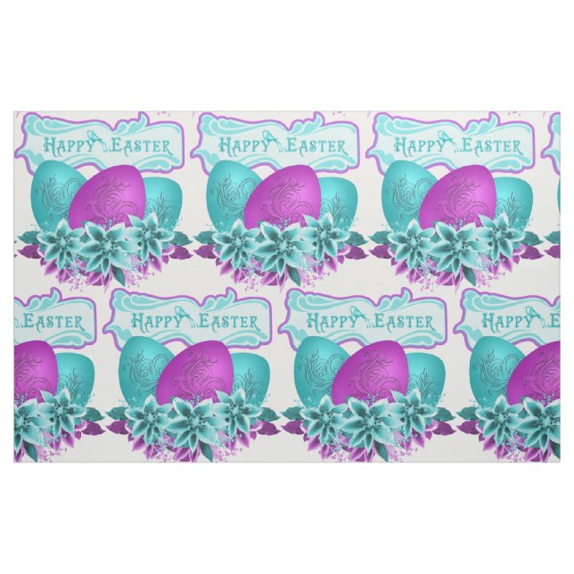 Tecido Ovos De Páscoa E Flores Felz pascoa 9" (Fat Quarter)