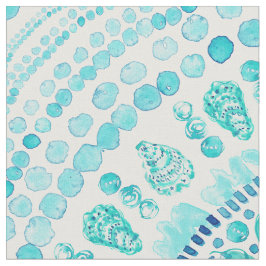 Tecido OYSTER O'CLOCK Aqua Coastal Mandala