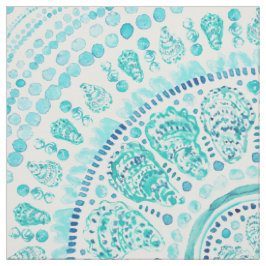 Tecido OYSTER O'CLOCK Aqua Coastal Mandala