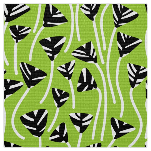 Tecido Padrão 210121 - Preto, Branco e Verde marciano (Modelo)