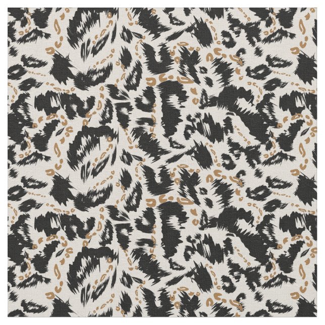 Tecido Padrão Abstrato de Leopardo Africano Boêmio (Detalhe)