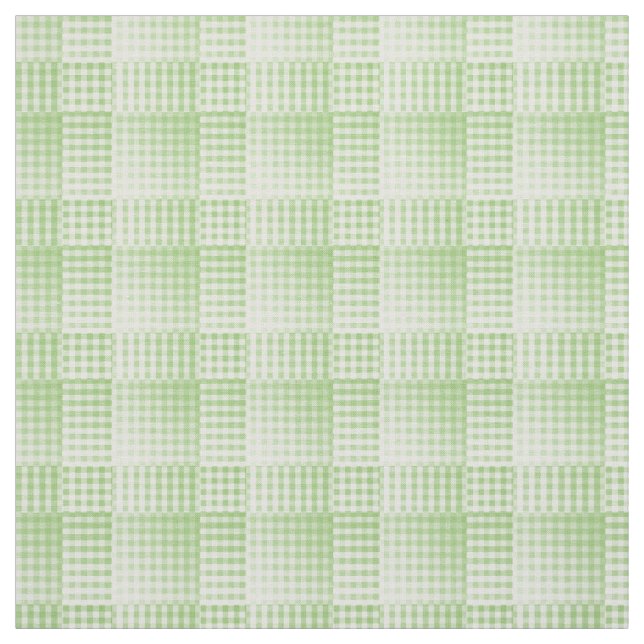 Tecido Padrão Abstrato Xadrez Verde Branco (Modelo)