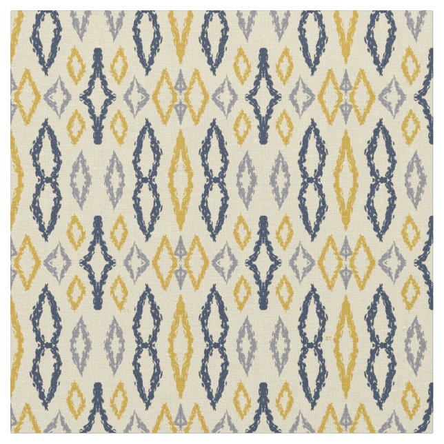 Tecido Padrão Amarelo Azul Ikat marroquino (Detalhe)