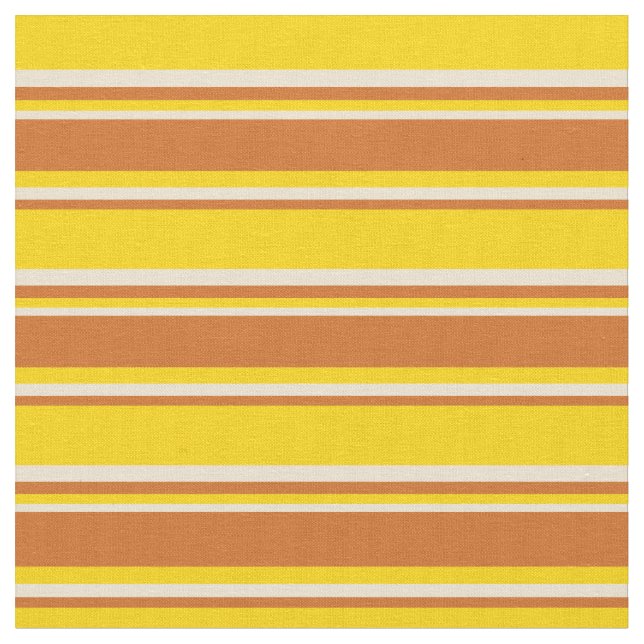 Tecido Padrão Amarelo, Chocolate e bege (Detalhe)