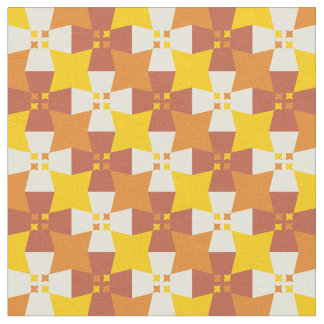 Tecido Padrão amarelo de outono e laranja com estrelas