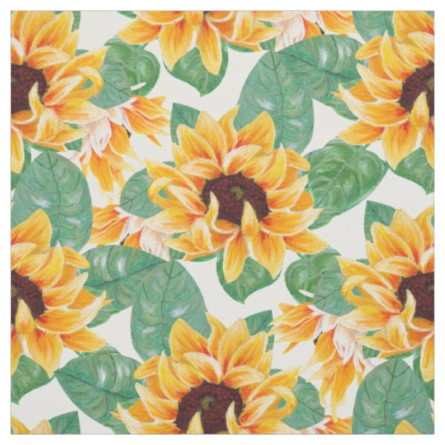 Tecido Padrão Amarelo e Verde bonito dos Girassóis (Modelo)