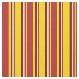 Tecido Padrão Amarelo, Vermelho, Tom e Marrom Vinculado/S