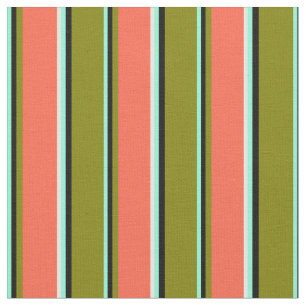 Tecido Padrão Amarino, Preto, Verde, Vermelho e Branco