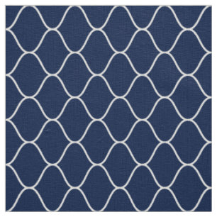 Tecido Padrão Amime - Branco no Azul Índigo Escuro 001744