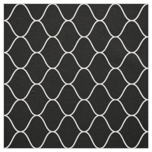 Tecido Padrão Amime - Branco no Preto