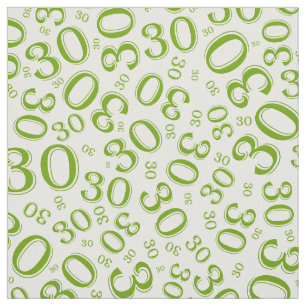 Tecido Padrão aniversário de 30 anos Verde/Branco de Núme
