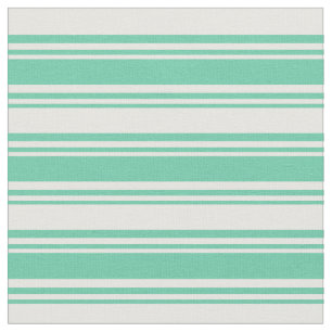 Tecido Padrão Aquamarine e Stripes Coloridas Brancas