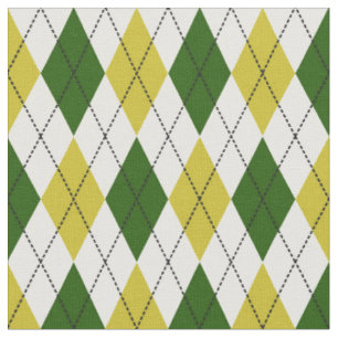 Tecido Padrão Argyle Verde e Amarelo