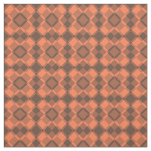 Tecido Padrão Argyle Xadrez Marrom Coral
