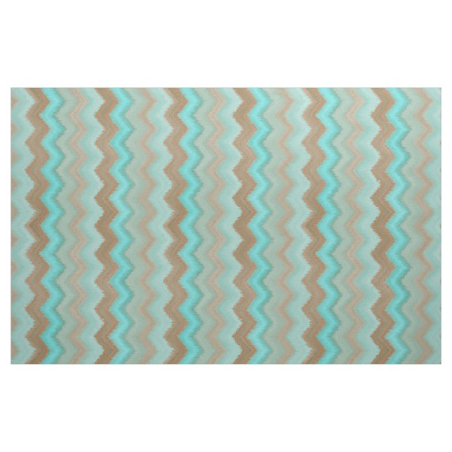 Tecido Padrão Azul Aqua Turquoise Ikat Zigzag Azul (Fat Quarter)