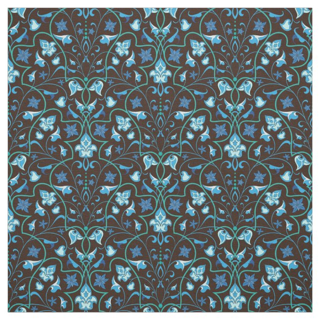 Tecido Padrão azul árabe (Modelo)